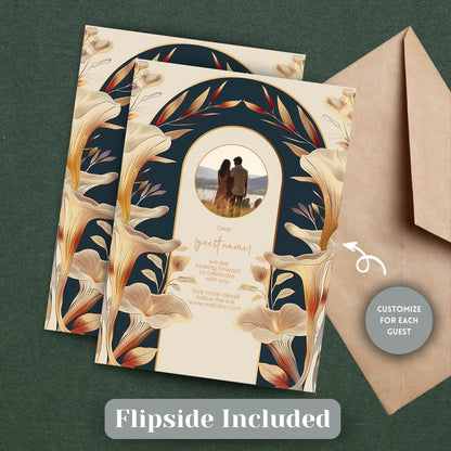 Vintage Mushroom Garden Art Deco Wedding Invitation